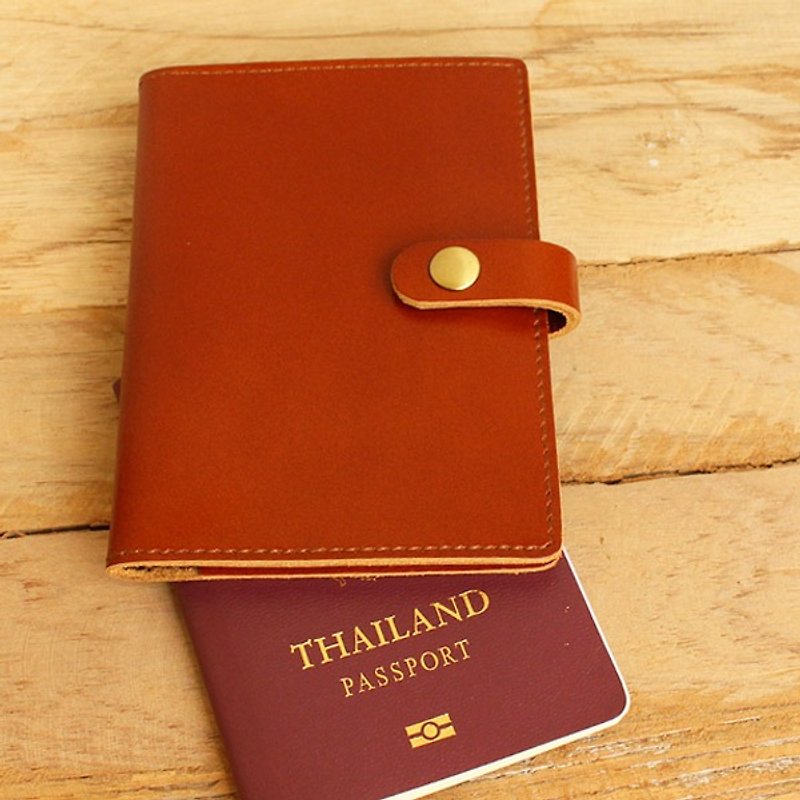 Passport Case - Tan (Genuine Cow Leather) / Passport Cover / Passport Holder - Passport Holders & Cases - Genuine Leather 