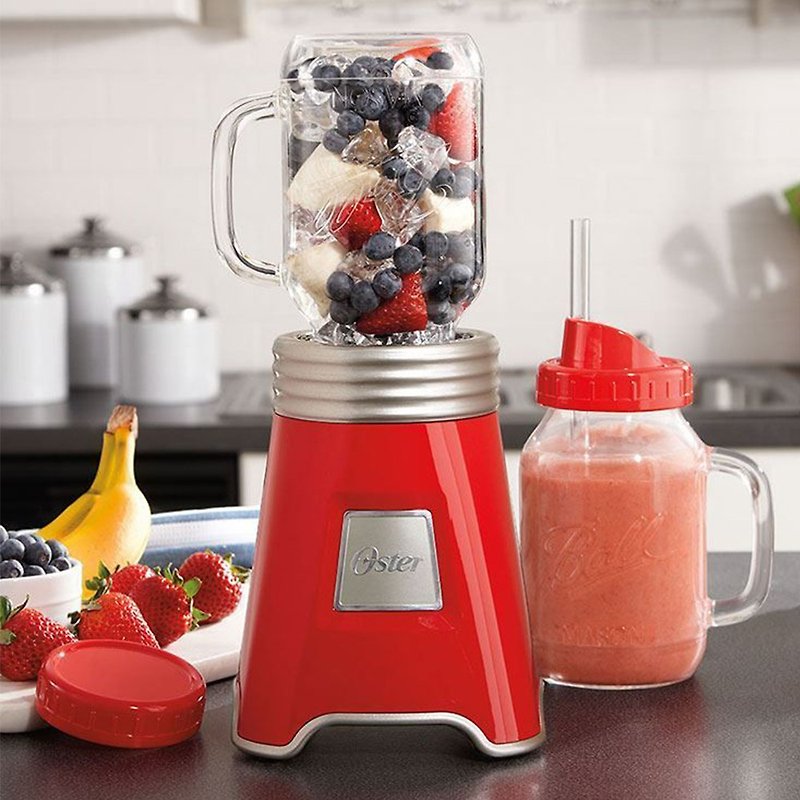 OSTER Ball Mason Jar Fresh Bottle Juice Machine-Red - เครื่องใช้ไฟฟ้าในครัว - วัสดุอื่นๆ สีแดง