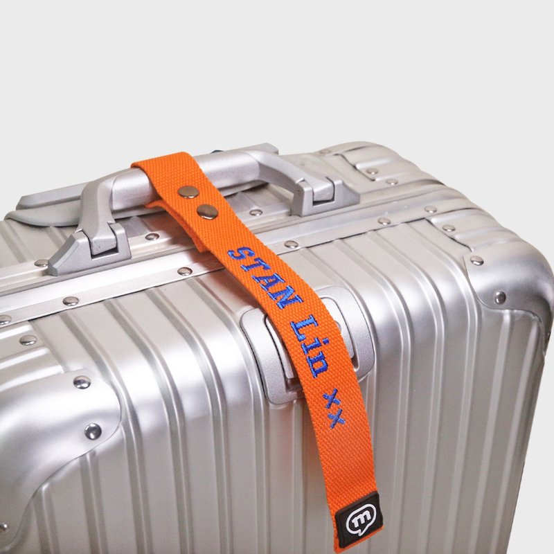 murmur customized luggage streamer-orange belt - ป้ายสัมภาระ - ผ้าฝ้าย/ผ้าลินิน สีส้ม