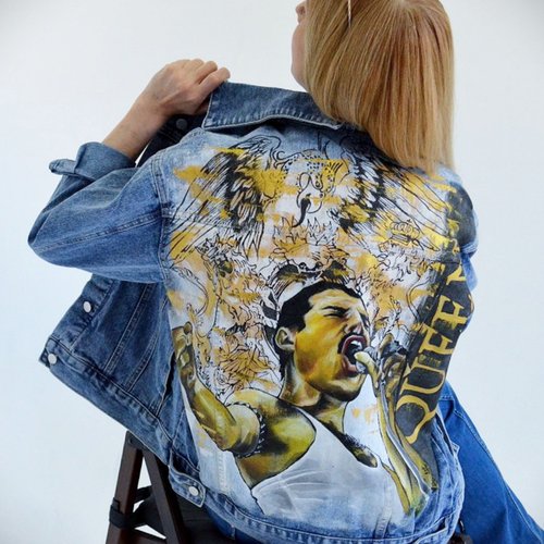 Women's Hand Painted Denim Jacket-Pow – Stylestone