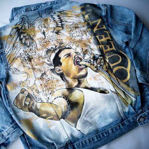 Women's Hand Painted Denim Jacket-Pow – Stylestone