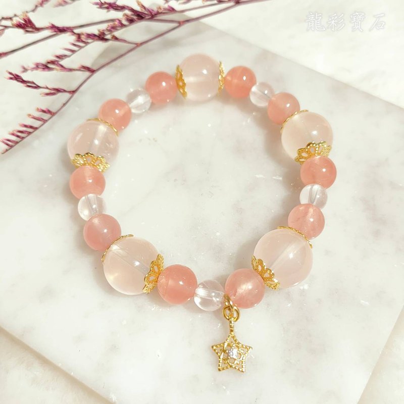 【星光桃花】粉晶手鍊 超級適合IG網紅、YOUTUBER、演藝明星 - 手鍊/手環 - 寶石 粉紅色