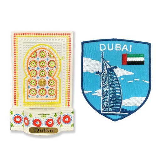 A-ONE 杜拜冰箱便簽留言貼+阿拉伯 UAE 杜拜帆船Patch刺繡士氣章【2件組