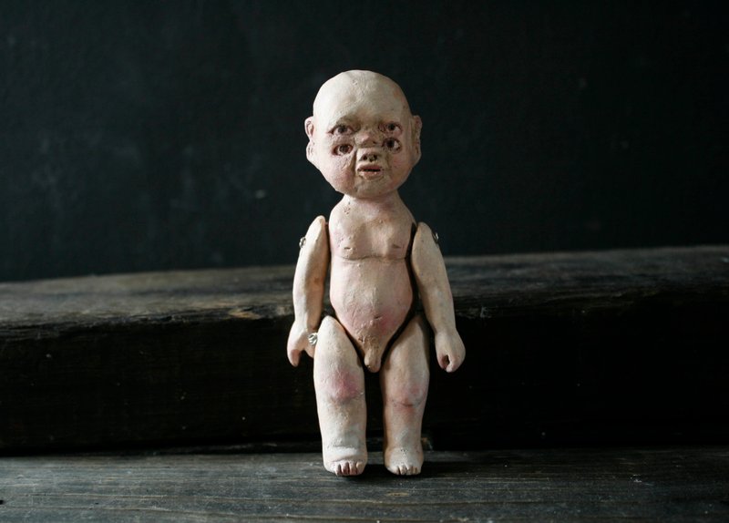 Four-eyed baby (ceramic doll) - Stuffed Dolls & Figurines - Pottery 