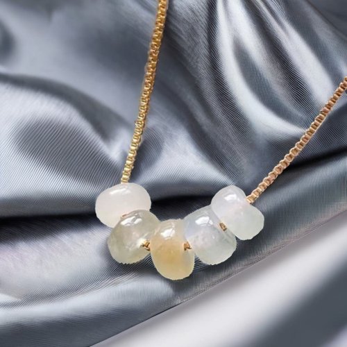 瓔珞珠寶盒 E.L.Jewelry Box 冰種黃翡翡翠路路通項鍊 | 天然緬甸玉翡翠A貨 | 送禮