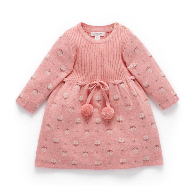 Australia Purebaby Organic Cotton Girls Knitted Dress/Skirt 6M~4T Foundation White Flower - กระโปรง - ผ้าฝ้าย/ผ้าลินิน 