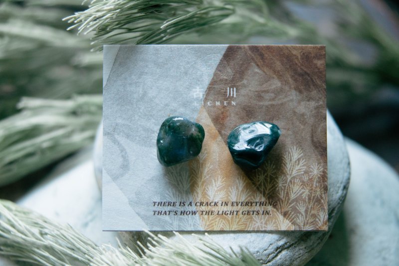 CRACK | Mineral earrings | EARRINGS - ต่างหู - หยก สีเขียว