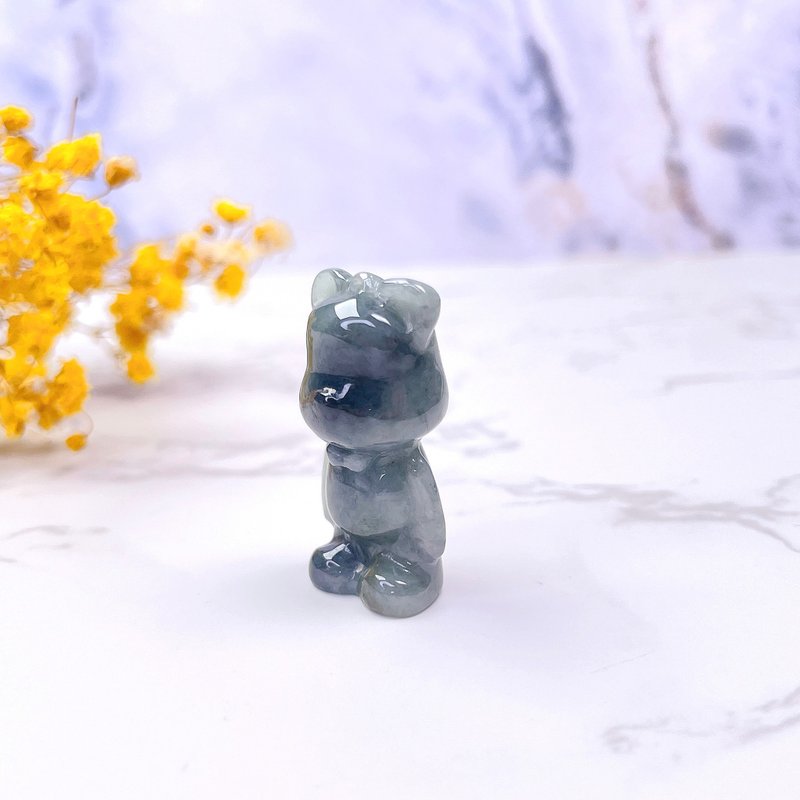 【熊熊玉見你】飄烏雞翡翠小熊擺件擺飾|天然緬甸翡翠A貨|送禮 - 裝飾/擺設  - 玉石 多色