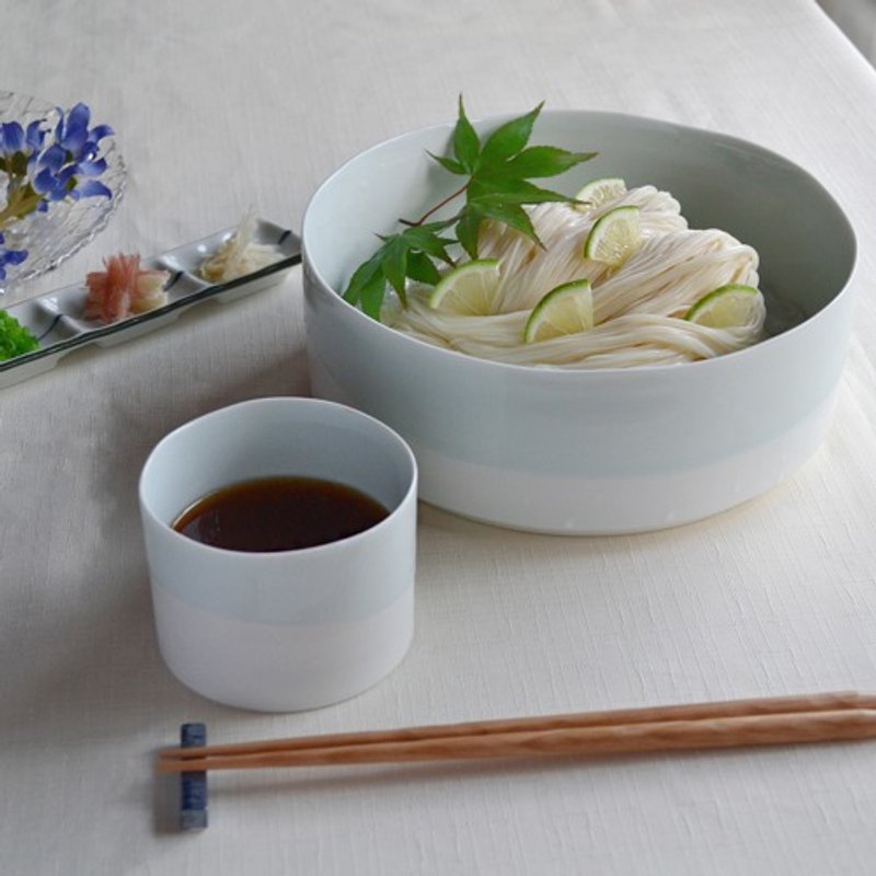 青白釉流し 大鉢 - 碗 - 陶 