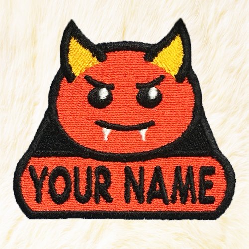24PlanetsStudio Red Devil Personalized Iron on Patch Your Name Your Text Buy 3 Get 1 Free