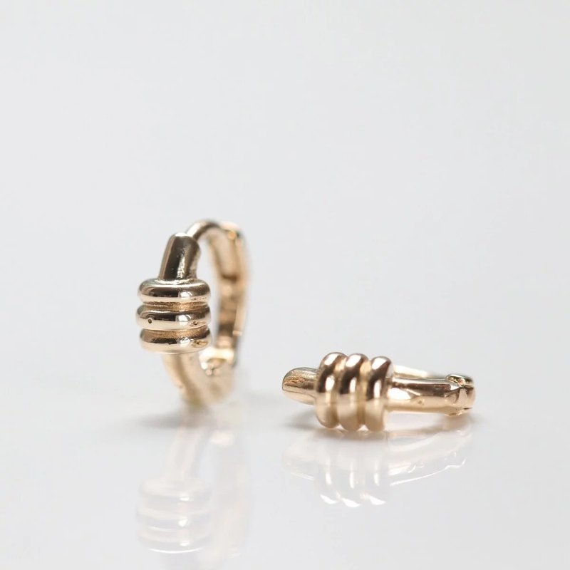 14K Honey Lock Earring (Inner Diameter 5mm) (Single) - Earrings & Clip-ons - Precious Metals Gold