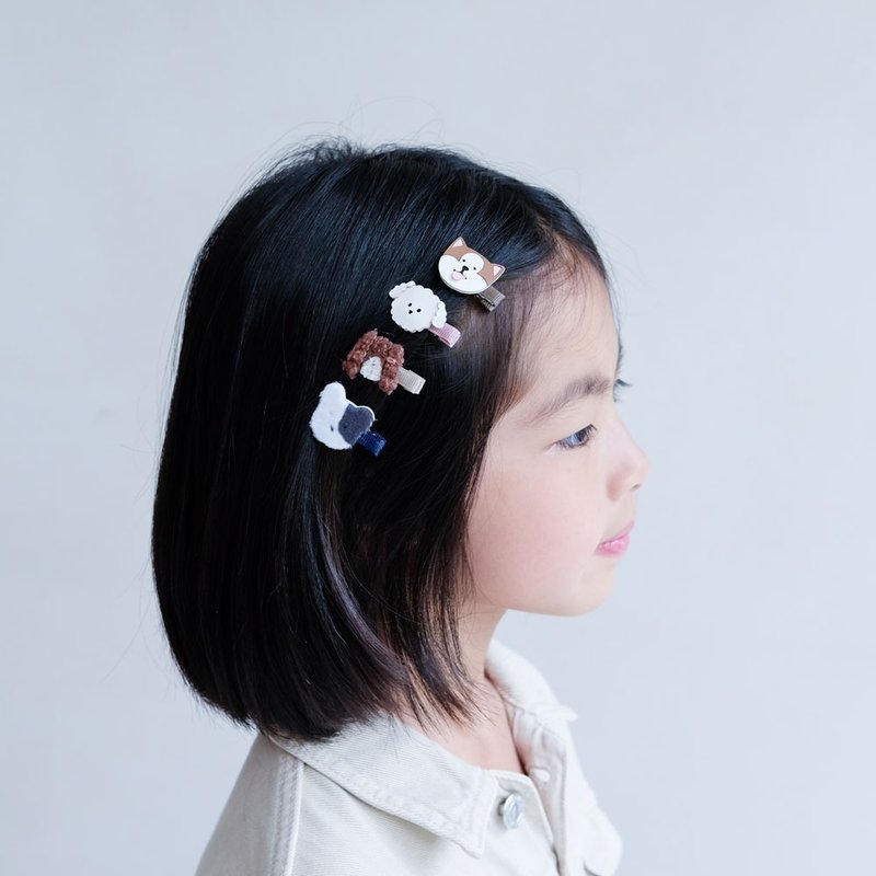 British Mimi & Lula_AW24_Meow Party-Cute dog mini hair clips 8 pieces - เครื่องประดับ - เส้นใยสังเคราะห์ 