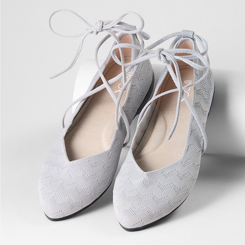 The Desert Flats  Gray Blue - Mary Jane Shoes & Ballet Shoes - Polyester Blue