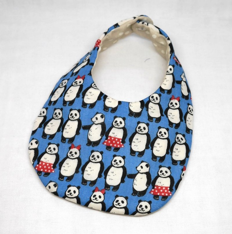Japanese Handmade 8-layer-gauze Baby Bib - 圍兜/口水巾 - 棉．麻 藍色