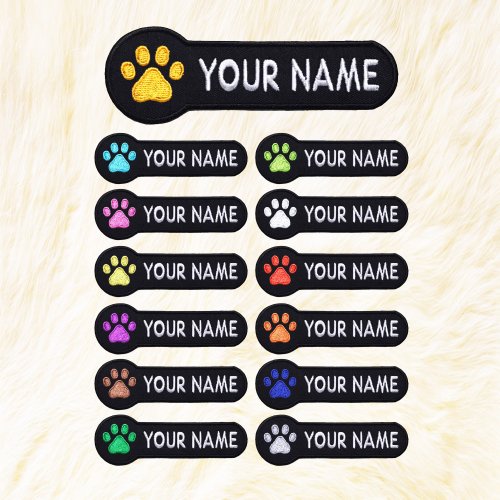 24PlanetsStudio Dog Paw Personalized Iron on Patch Your Name Your Text Buy 3 Get 1 Free