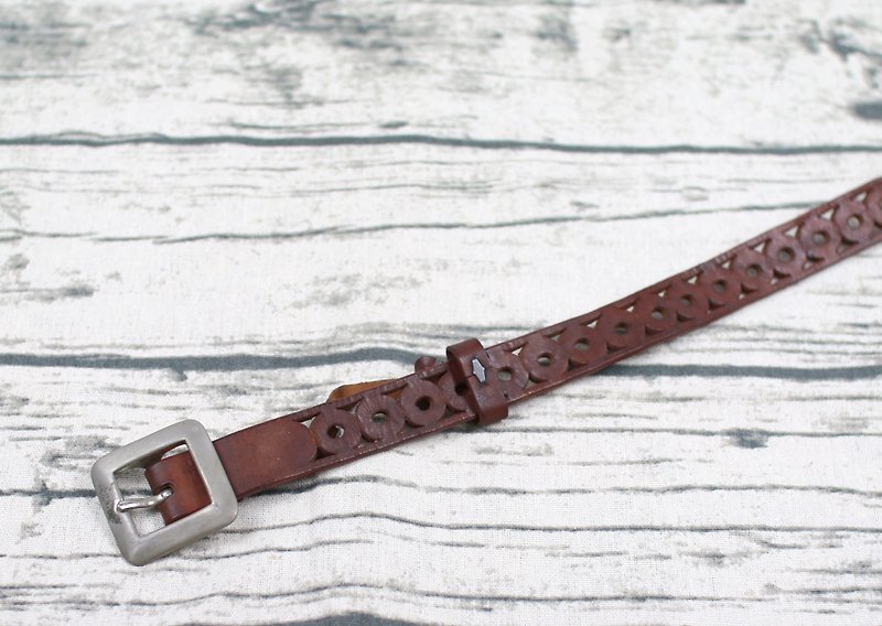 Back to Green - Belt Coffee Ring // vintage belt - Belts - Genuine Leather 