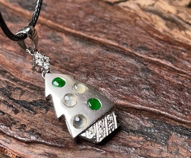 ９ｍｍ　ブラックグリン翡翠丸　ペンダントネックレス ブラックパール ダイヤモンド ホワイトゴールド ペンダント ネックレス