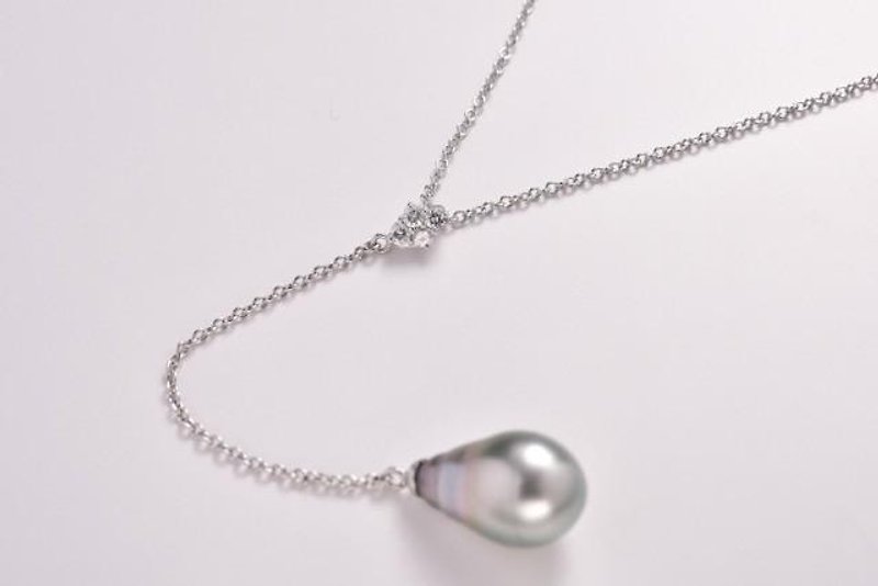 南洋真珠のY字ネックレス - ネックレス - 宝石 シルバー
