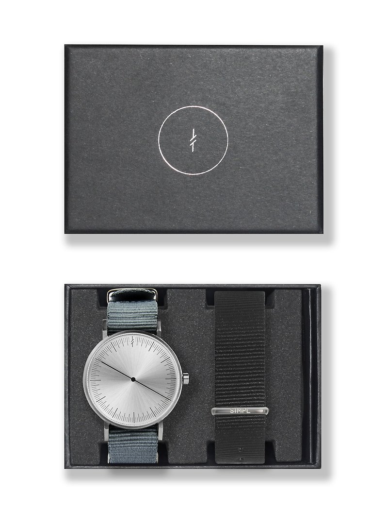 Simpl Watch - Silver Ash Nato Set - 男錶/中性錶 - 不鏽鋼 銀色