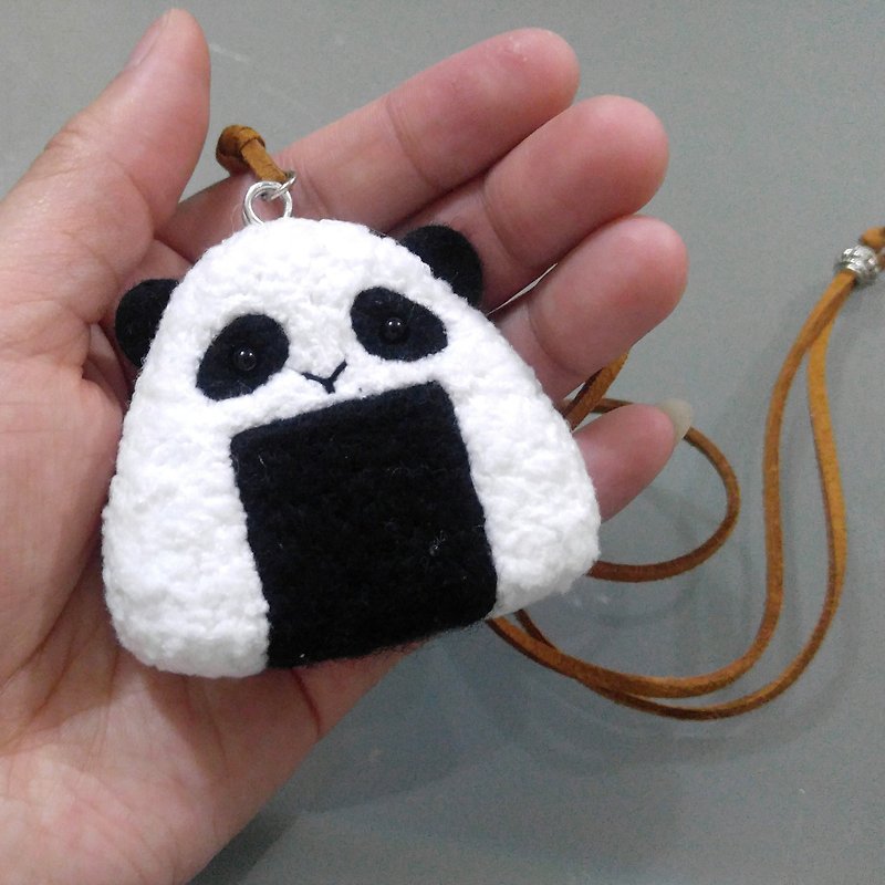 熊貓飯糰   羊毛氈 手作 立體 - 項鍊 - 羊毛 