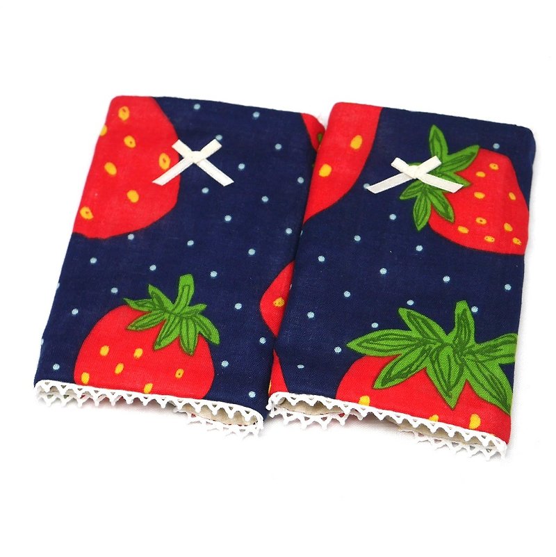 Japanese Handmade 8-layer-gauze droop sucking pads - ผ้ากันเปื้อน - ผ้าฝ้าย/ผ้าลินิน สีแดง