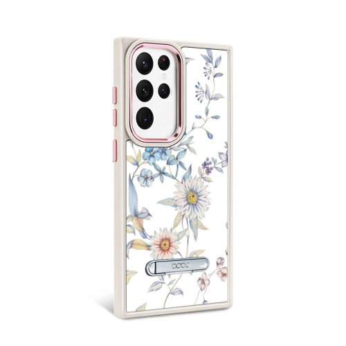 apbs 雅品仕 水晶彩鑽手機殼 Samsung S23系列 軍規防摔鋁合金鏡頭框立架手機殼-花語-木春菊