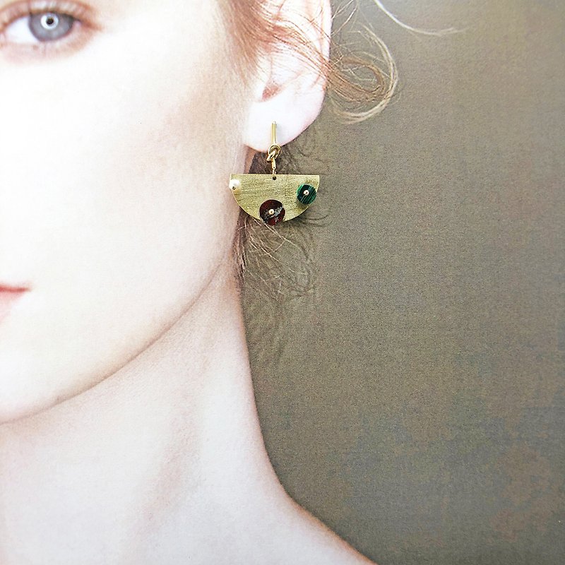 Japanese Style - Natural Stone 14kgf Earrings  【Pearl Earrings】【New Year Gift】 - Earrings & Clip-ons - Pearl Multicolor