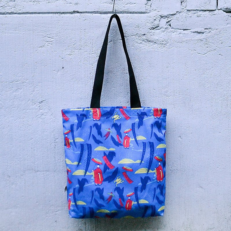 [Handbag/Bag] Lightweight Tote Bag_Korean Flower Brand_Sapphire Blue Liushangyan - กระเป๋าแมสเซนเจอร์ - เส้นใยสังเคราะห์ สีน้ำเงิน