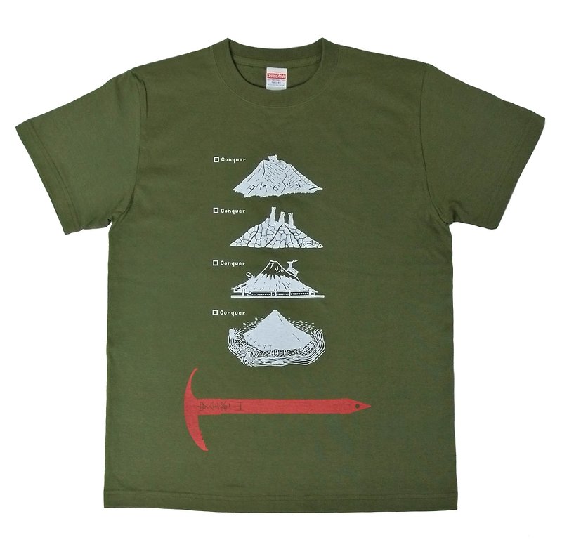 安全登山Tシャツ　メンズ - T 恤 - 其他材質 綠色