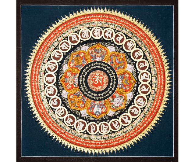 曼陀羅 手工真言曼陀羅唐卡— 專注與寧靜的靈性幾何Boudha Stupa Thanka Centre