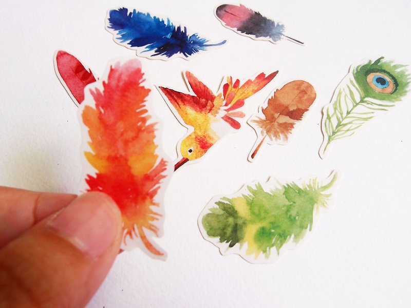 Feather stickers package - Stickers - Paper 
