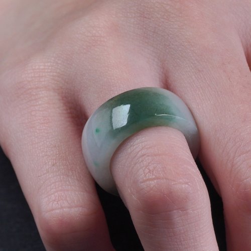 瓔珞珠寶盒 E.L.Jewelry Box 冰種飄花翡翠戒指戒圈 | 國際10圍 | 天然緬甸玉翡翠A貨 | 送禮