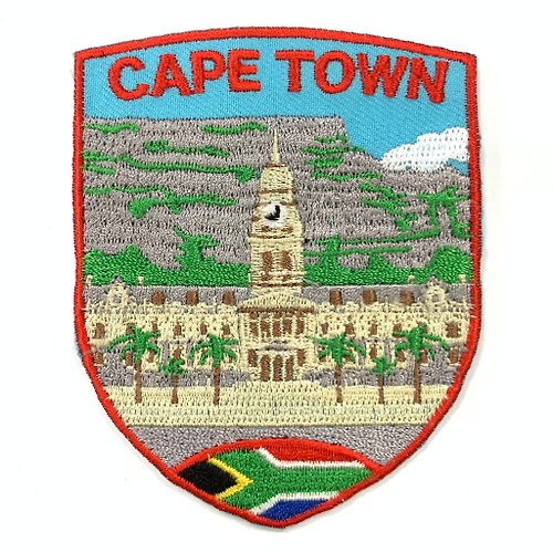 A-ONE 南非開普敦刺繡徽章 胸章 立體繡貼 裝飾貼 繡片貼 燙布貼紙