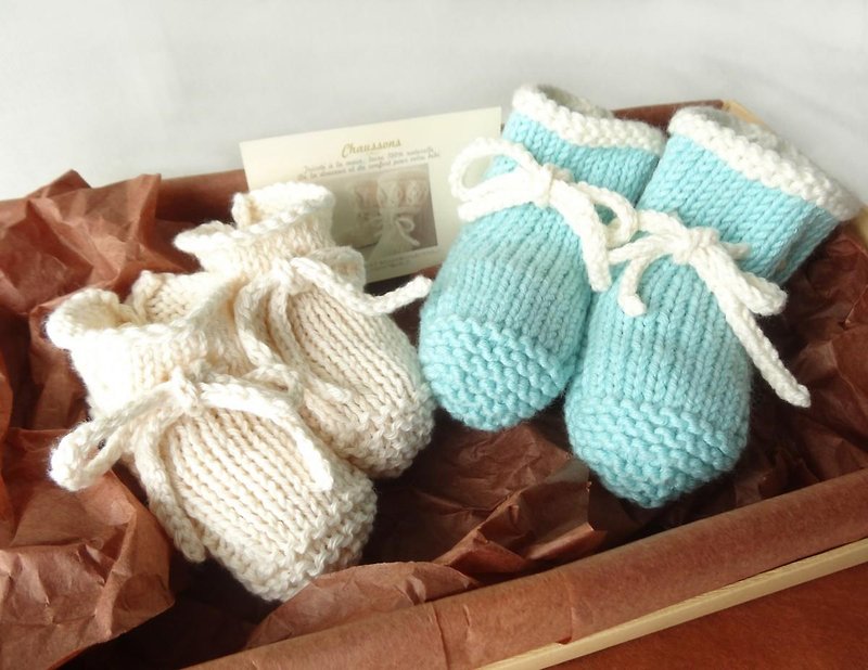 Gift set 2 for babies born in summer Shipping and wrapping included - รองเท้าเด็ก - ผ้าฝ้าย/ผ้าลินิน 