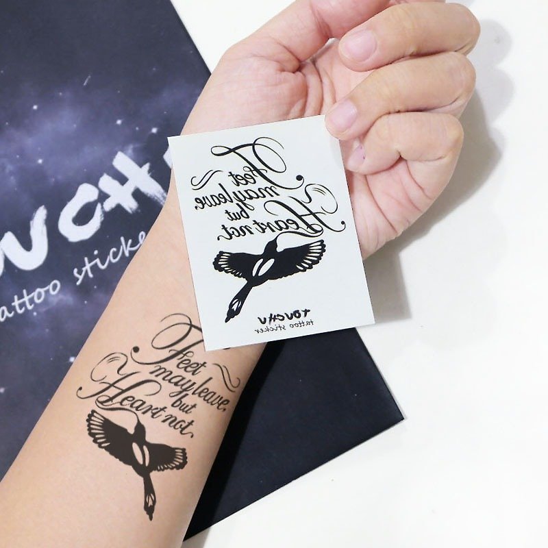 TU Tattoo Sticker - Flying Swallow / Tattoo / waterproof Tattoo / original / Tattoo Sticker - สติ๊กเกอร์แทททู - กระดาษ สีดำ