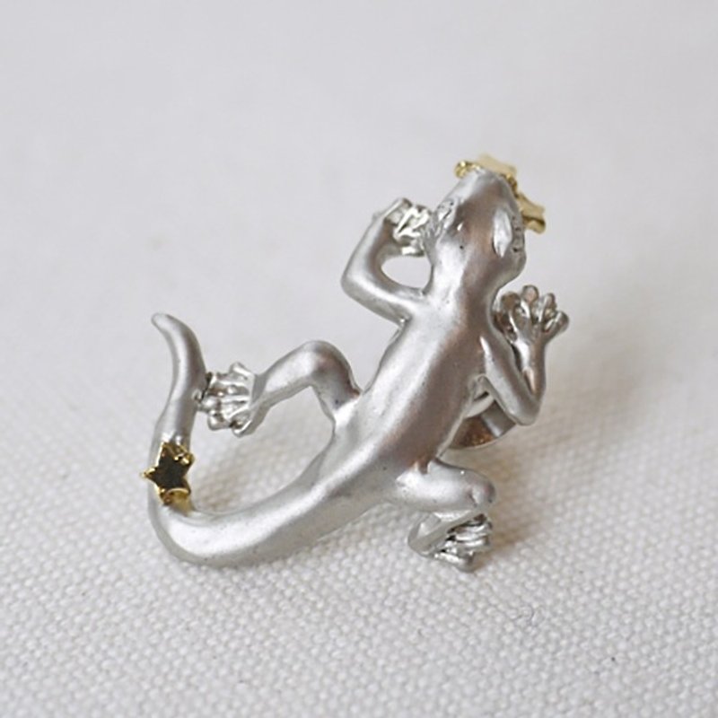 Gecko Pin Gecko Pin / Tuck Pin TP028 - Brooches - Other Metals Silver