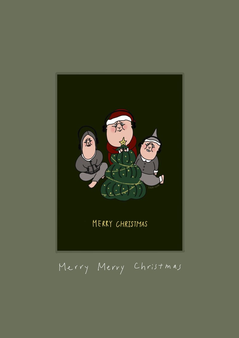 【聖誕卡片】I人的聖誕節 - 卡片/明信片 - 紙 綠色