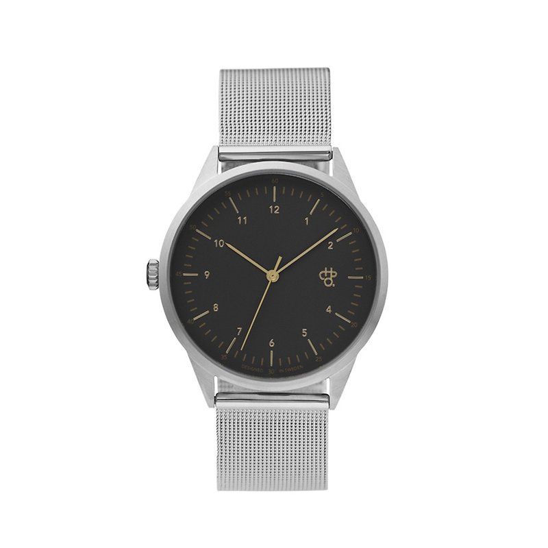 Swedish brand - Nuno series silver dark grey dial - Silver Milan with adjustable watch - นาฬิกาผู้ชาย - สแตนเลส สีเงิน