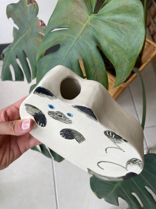 ペイントされたファー付きの子供用貯金箱、花の食器用のカスタマイズ