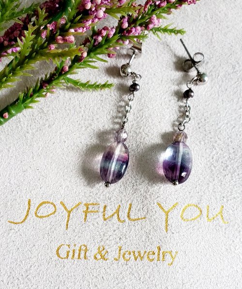 Joyfulyou 天然寶石吊款耳環