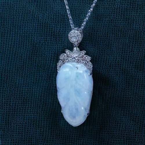 瓔珞珠寶盒 E.L.Jewelry Box 冰種翡翠葉子項鍊 925純銀 | 天然緬甸玉A貨翡翠 | 送禮