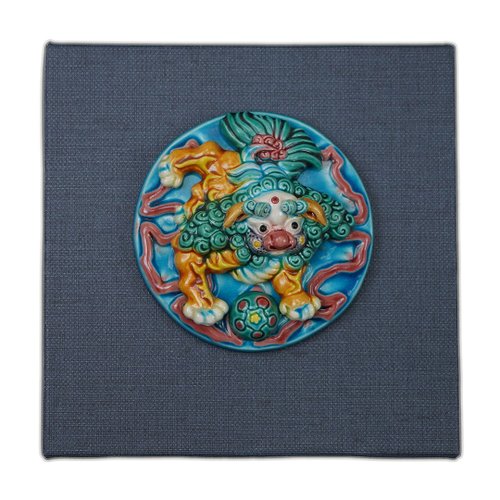 鹿港窯 禮品館 臺灣傳統工藝之美 交趾陶祥獅戲球 桌上 擺飾 獎牌 畢業禮物