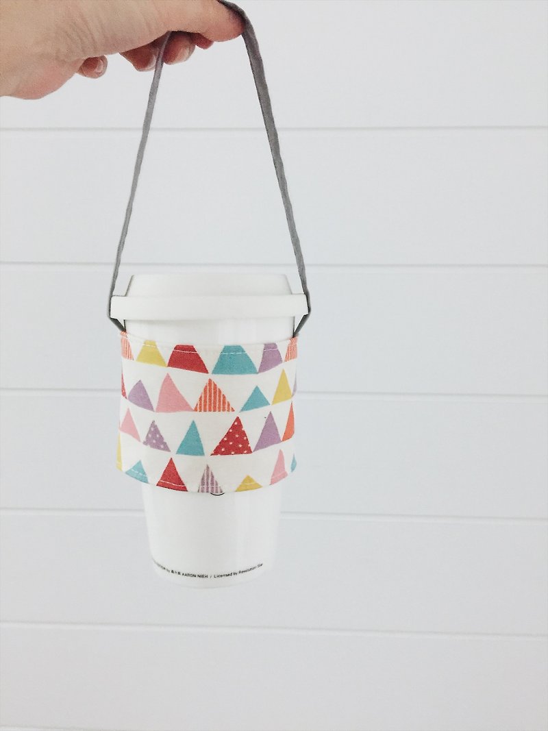 hairmo pennant eco-friendly coffee cup set/hand cup/beverage cup set (simple version) - ถุงใส่กระติกนำ้ - ผ้าฝ้าย/ผ้าลินิน สีแดง