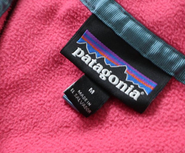 90s Patagonia 橘粉色抓絨套頭衫Fleece pullover - 設計館富士鳥古著屋