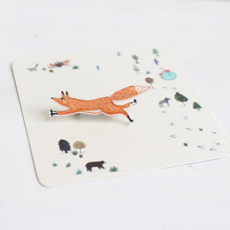 Fox small badge pin I Fox's Love - Badges & Pins - Acrylic Red