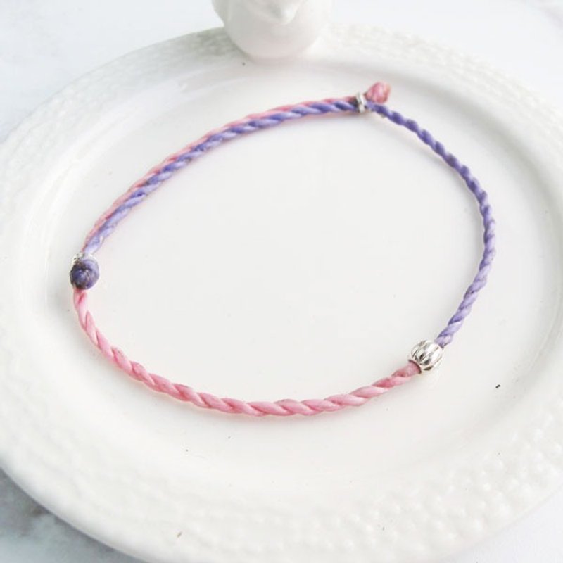 [Hand-woven Wax rope] Two-color lucky bracelet | Wax thread bracelet | - Bracelets - Polyester Multicolor