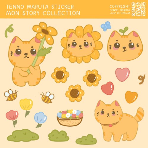 tennomaruta Square Sticker Mon Story
