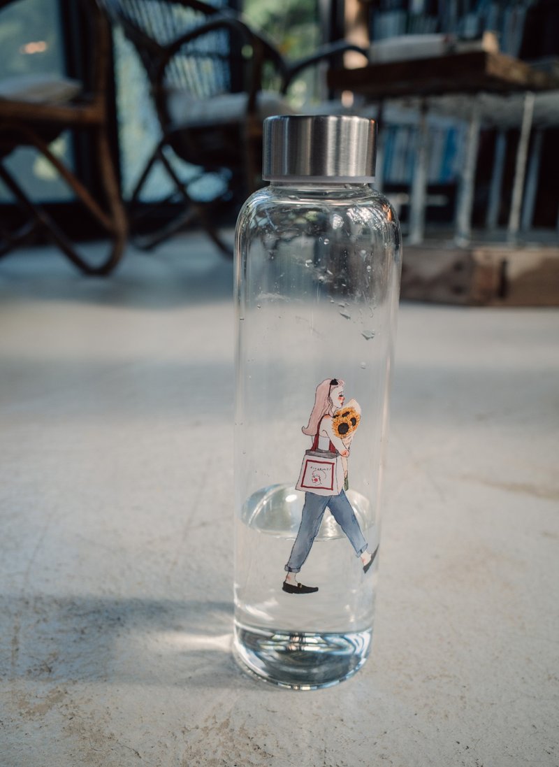 甜蜜水噹噹 玻璃隨身瓶 - 玻璃杯 - 玻璃 白色