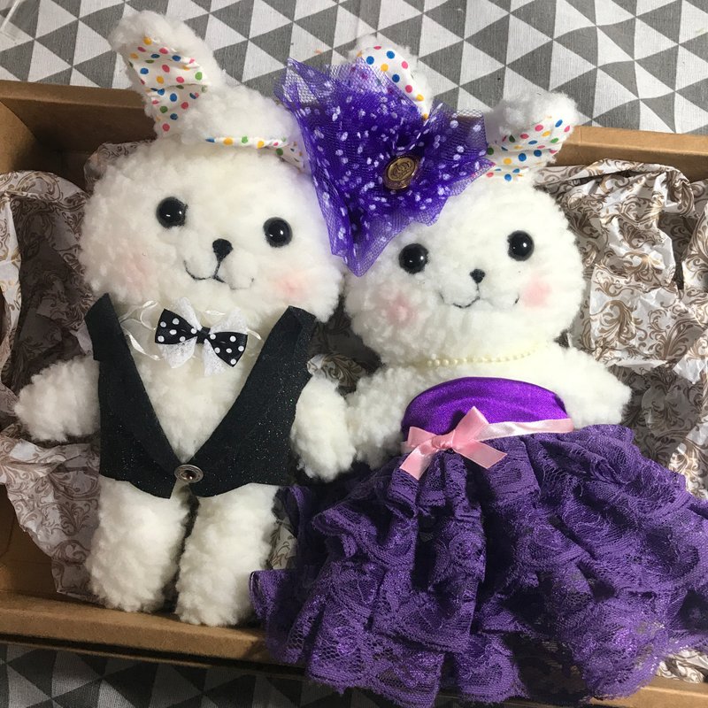 RABBITLULU兔子娃娃 結婚兔 浪漫紫婚紗結婚禮物。婚禮佈置 - 公仔/玩偶 - 其他材質 紫色