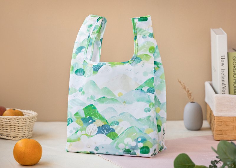 [Summer Hiking-Shopping Bag] Eco-Friendly Bag/Foldable Storage - กระเป๋าถือ - เส้นใยสังเคราะห์ สีเขียว